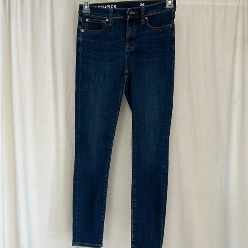J Crew 9" mid-rise toothpick jean in Point Lake wash J1885, Size 26 - Picture 3 of 5